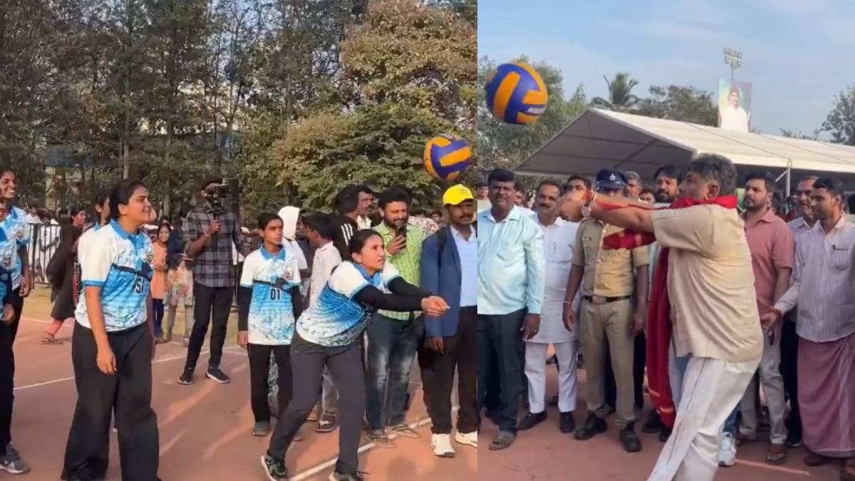 ಕಾಲೇಜು ವಿದ್ಯಾರ್ಥಿಗಳೊಂದಿಗೆ ಮೈದಾನಕ್ಕಿಳಿದ ಡಿಕೆಶಿ - ವಾಲಿಬಾಲ್ ಆಡಿದ ವಿಡಿಯೋ ಬಾರಿ ವೈರಲ್!!