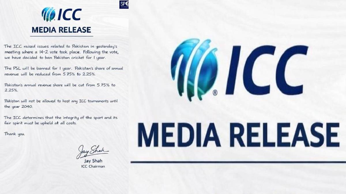 ICC ನಿಷೇಧ: 2040ರವರೆಗೆ ಟೂರ್ನಮೆಂಟ್ ಹಕ್ಕು ಇಲ್ಲ – ದೊಡ್ಡ ಸಂಕಟಕ್ಕೆ ಸಿಲುಕಿದ ಪಾಕಿಸ್ತಾನ!!