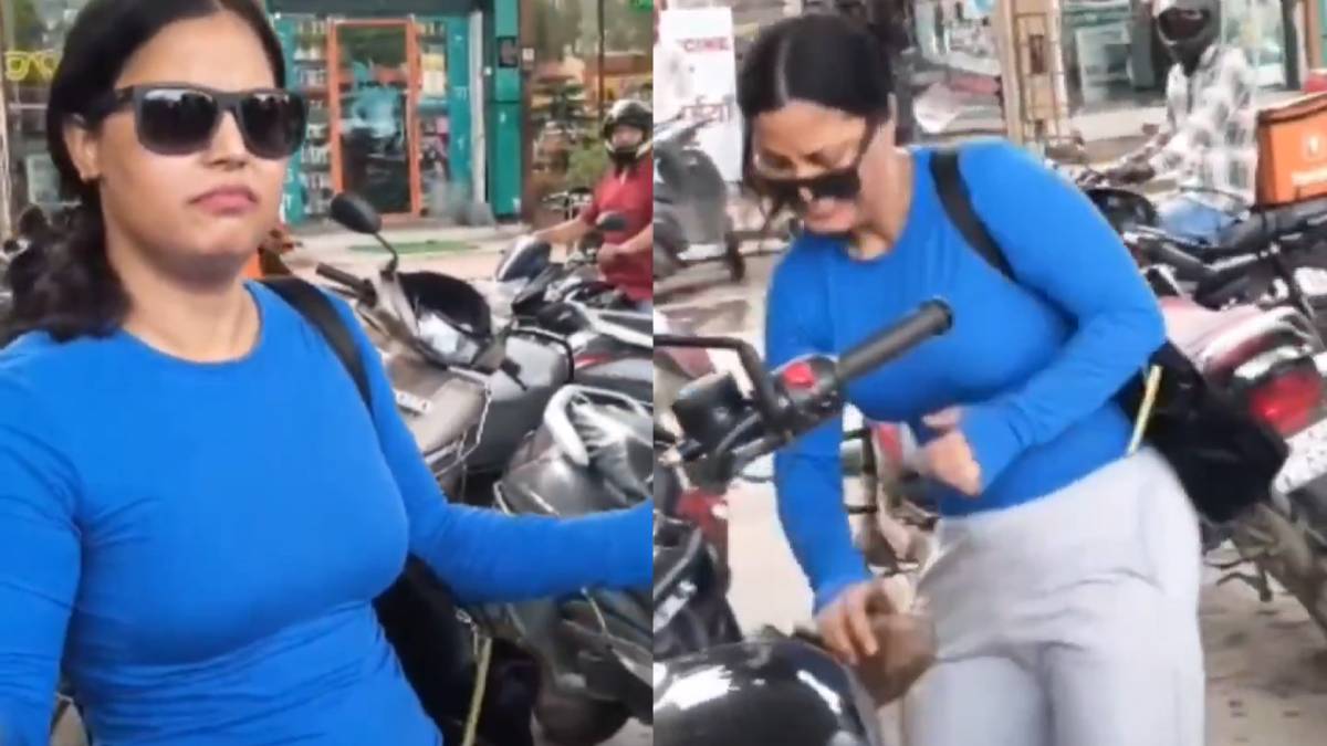 ಗಾಡಿಗೆ ಟಚ್ ಆಗಿದ್ದಕ್ಕೆ ಹೆಲ್ಮೆಟ್‌ನಿಂದ ಹಾಗೂ ಇಟ್ಟಿಗೆಯಿಂದ ಬುಲೆಟ್ ಬೈಕ್ ಪುಡಿಪುಡಿ ಮಾಡಿದ ಯುವತಿ!! ವಿಡಿಯೋ ವೈರಲ್;