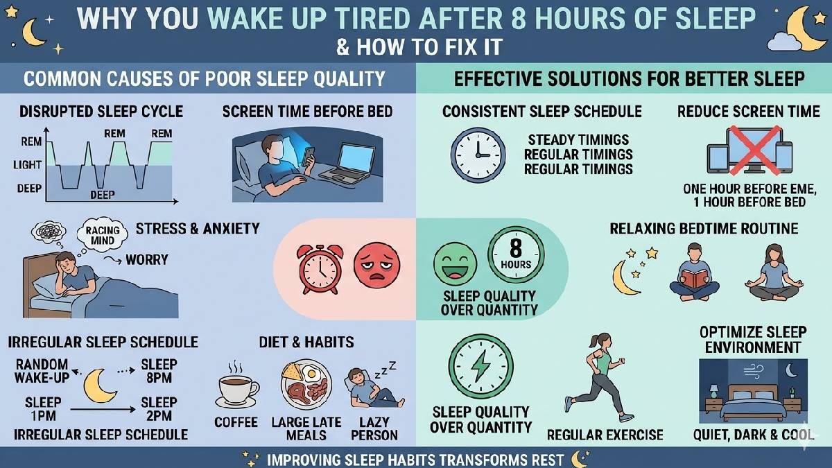 Why You Wake Up Tired Even After 8 Hours of Sleep And How to Fix It