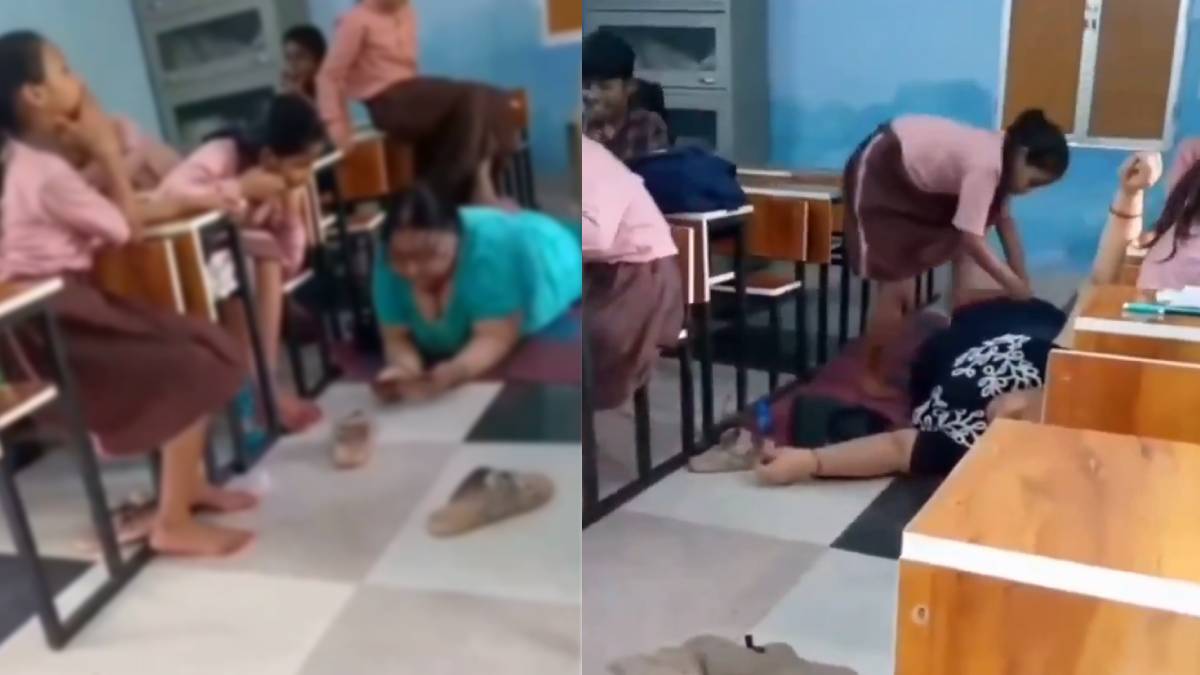 ಸಣ್ಣ ಶಾಲಾ ಮಕ್ಕಳಿಂದ ಮಸಾಜ್ ಮಾಡಿಸಿಕೊಂಡ ಟೀಚರ್ - ವೈರಲ್ ವಿಡಿಯೋ ನೋಡಿ ನೆಟ್ಟಿಗರು ಗರಂ!!
