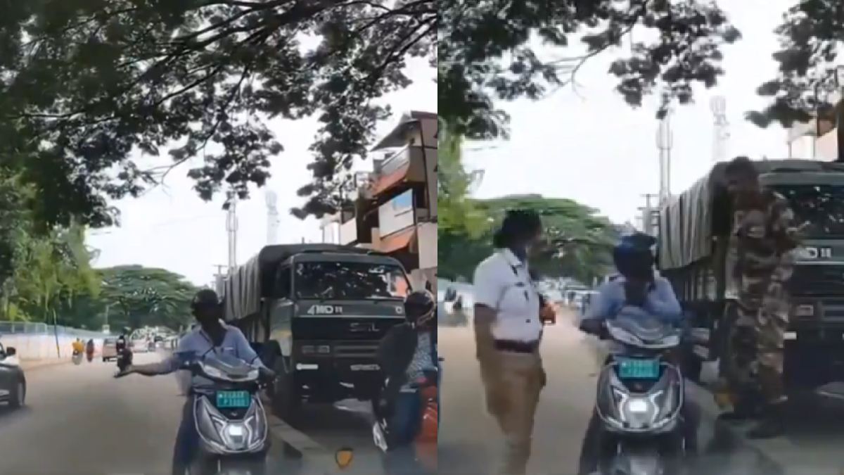 Army Men Confront Biker Riding Wrong Lane in Viral Video, Public Calls It Poetic Justice