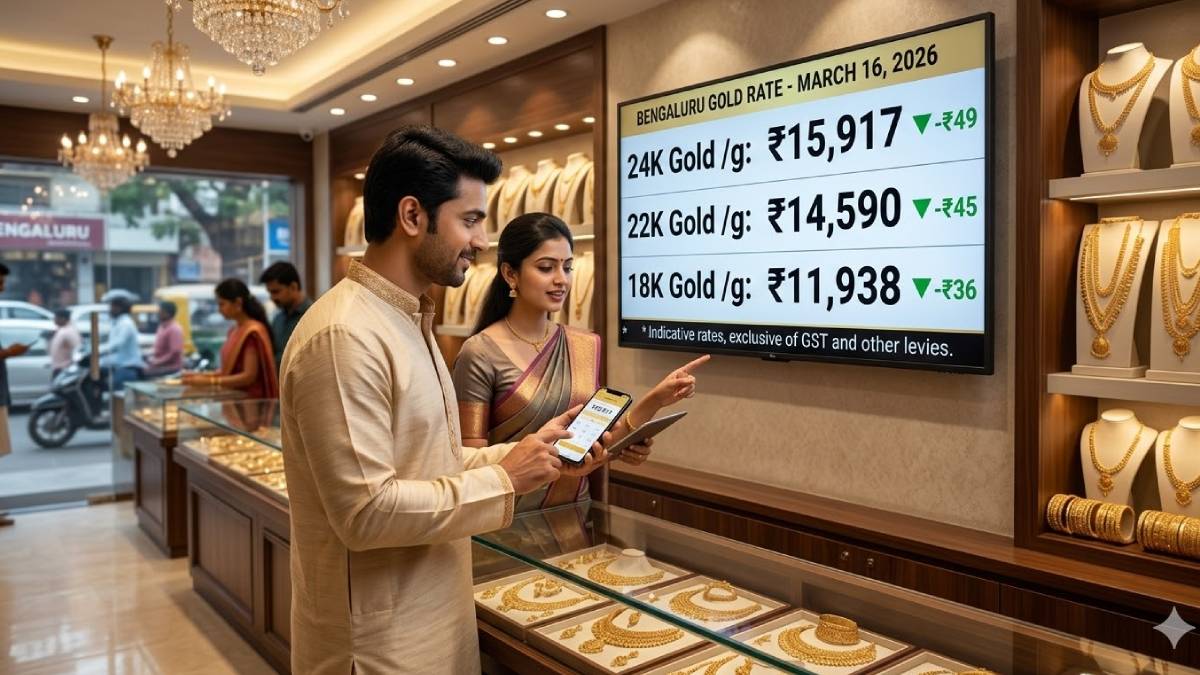 ಮದುವೆ ಸೀಸನ್ ಸಂಭ್ರಮ: ಬೆಂಗಳೂರಿನಲ್ಲಿ ಆಭರಣ ಚಿನ್ನದ ಬೆಲೆಯಲ್ಲಿ ಕುಸಿತ - ಇಂದಿನ ಲೇಟೆಸ್ಟ್ ದರ ಗಮನಿಸಿ!!