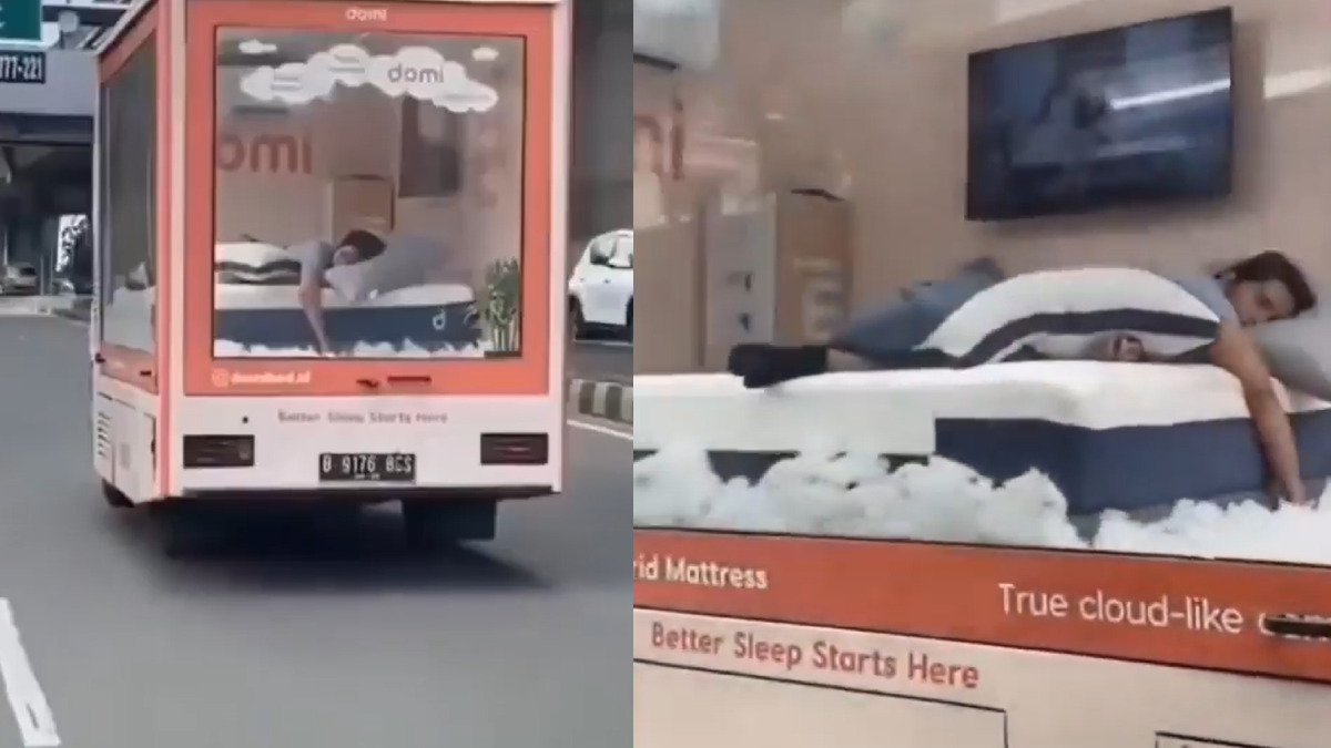 Man Paid to Sleep 9 Hours in Moving Car for Domi Bed Mattress Campaign