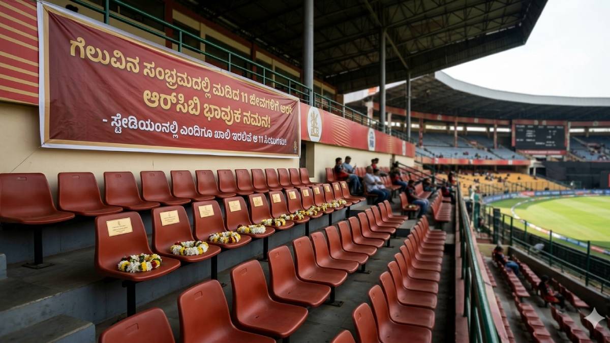 ಗೆಲುವಿನ ಸಂಭ್ರಮದಲ್ಲಿ ಮಡಿದ 11 ಜೀವಗಳಿಗೆ ಆರ್‌ಸಿಬಿ ಭಾವುಕ ನಮನ - ಸ್ಟೇಡಿಯಂನಲ್ಲಿ ಎಂದಿಗೂ ಖಾಲಿ ಇರಲಿವೆ ಆ 11 ಸೀಟುಗಳು!!