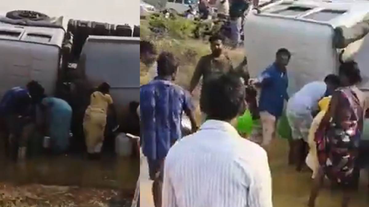 Shameful Scene in Kadapa: Villagers Rush Greedily to Scoop Spilled Ghee