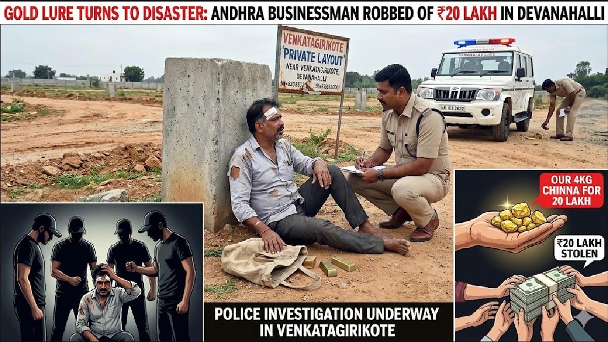 Gold Scam: Andhra Businessman Robbed of ₹20 Lakh in Bengaluru Rural
