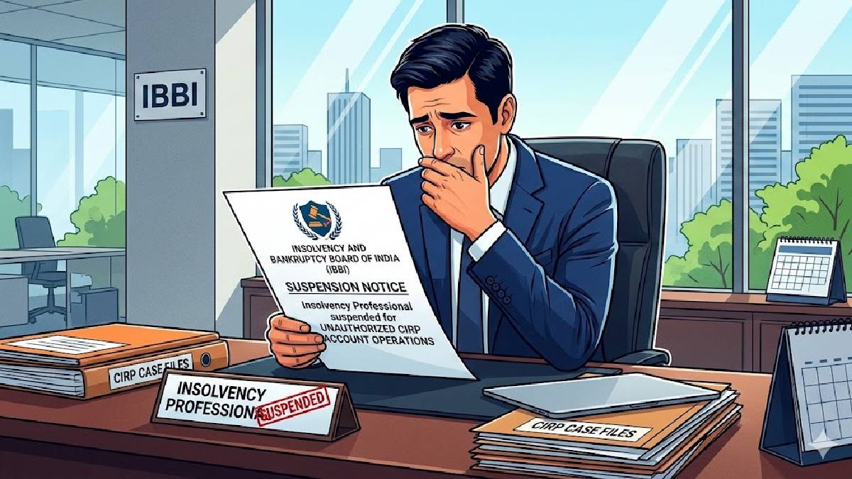 Insolvency and Bankruptcy Board of India Suspends Insolvency Professional for Unauthorized CIRP Account Operations