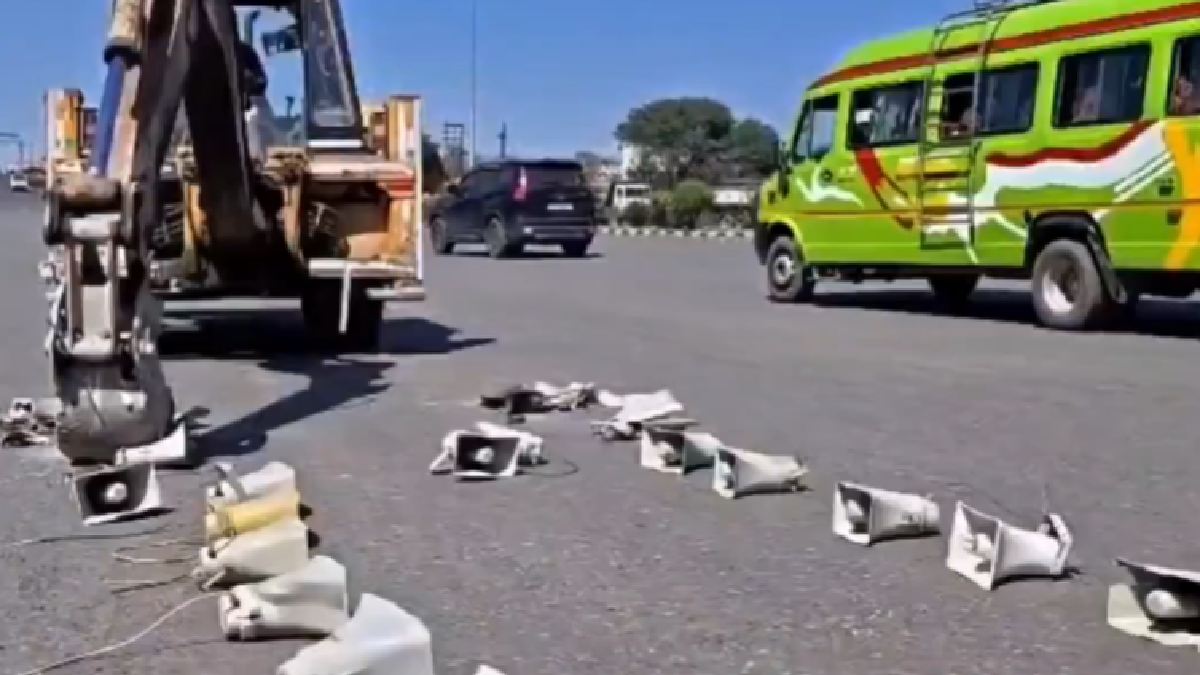 Bulldozer Action in Sonbhadra: Police Destroy 130 Illegal Hooters and Loudspeakers