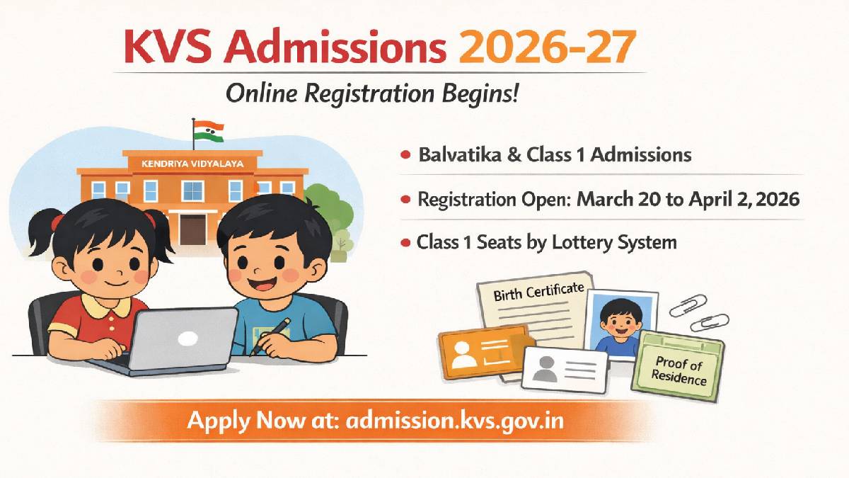 Online Registration Begins for KVS Admissions 2026–27 Across India