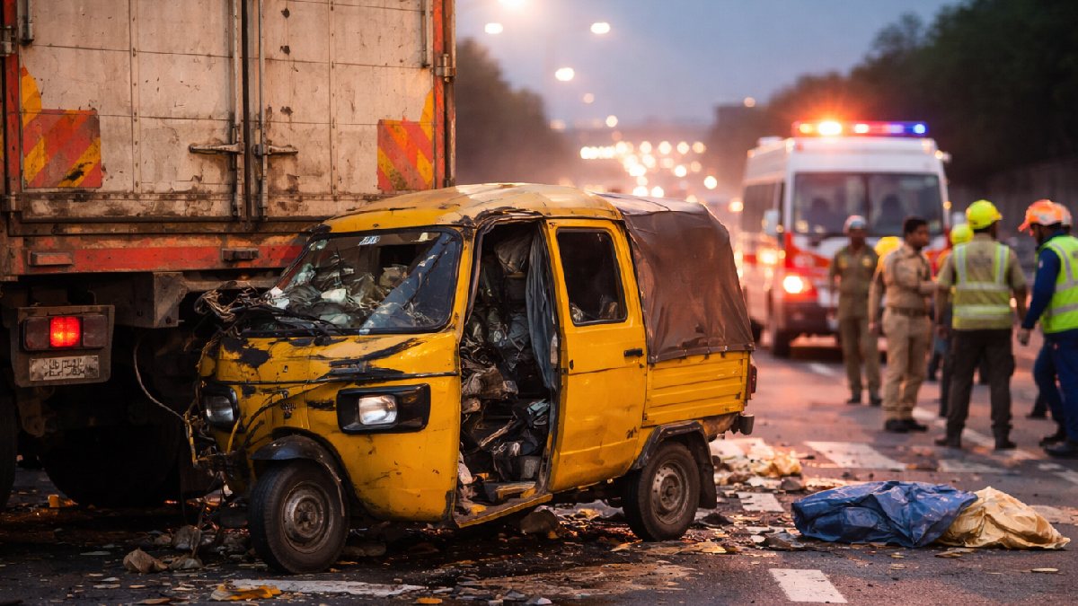 Medahalli Flyover Accident: 3 Killed as Goods Auto Hits Truck in Bengaluru