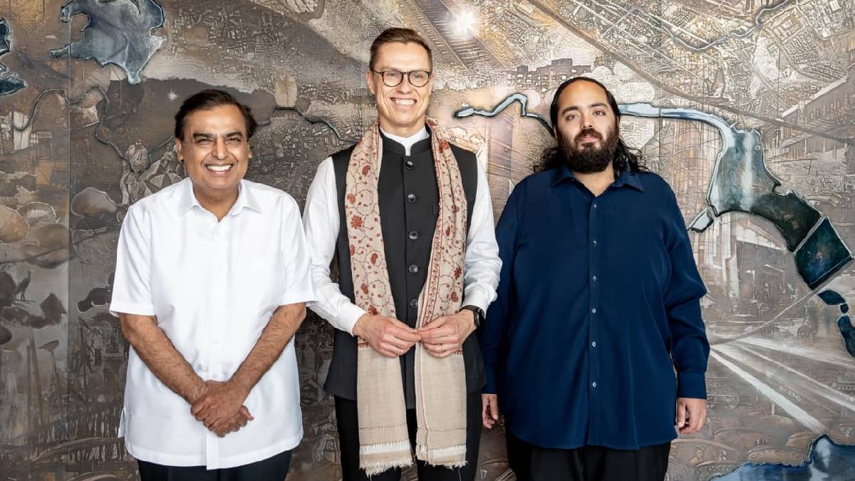 Mukesh Ambani Invites Finland President Alexander Stubb to His Home in Mumbai | Photo Credit: https://x.com/RIL_Updates