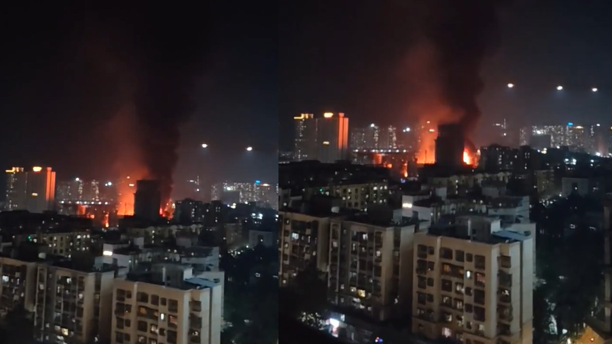 Mumbai Mira Road Fire: Massive Blaze Engulfs Market Area, Flames Caught on Video