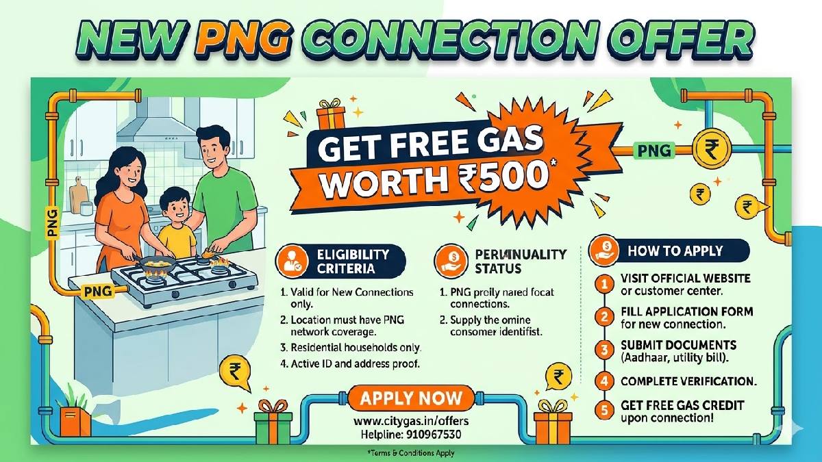 New PNG Connection Offer: Get Free Gas Worth Rs 500 – Eligibility, How to Apply