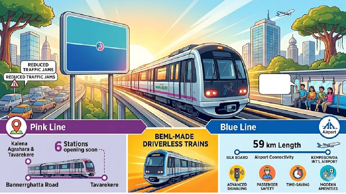 ಬೆಂಗಳೂರಿನ ಟ್ರಾಫಿಕ್‌ಗೆ ಬ್ರೇಕ್! ಡ್ರೈವರ್ ಇಲ್ಲದೇ ಓಡೋ ಮೆಟ್ರೋ ಬರುತ್ತಿದೆ