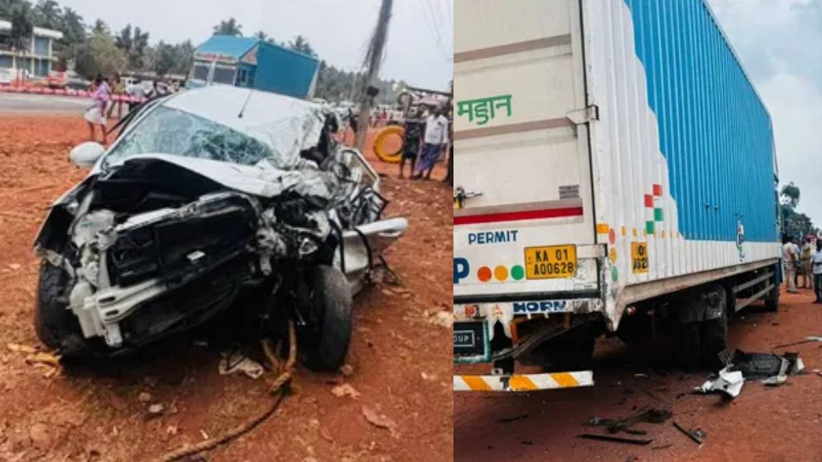 ನಿಂತಿದ್ದ ಕಂಟೈನರ್‌ಗೆ ಡಿಕ್ಕಿ ಹೊಡೆದ ಕಾರು - ತಾಯಿ-ಮಗಳ ದಾರುಣ ಸಾವು, ಮೂವರ ಸ್ಥಿತಿ ಗಂಭೀರ!!