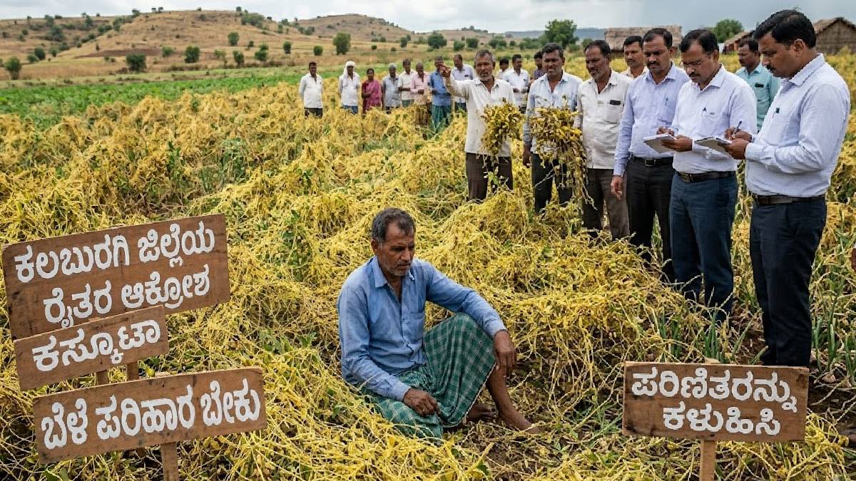 ತೊಗರಿ-ಈರುಳ್ಳಿ ಹೊಲದಲ್ಲಿ 'ಬಲೆಯ' ಆಟ - ಬದುಕಿಗಾಗಿ ಹೋರಾಡುತ್ತಿರುವ ಕಲಬುರಗಿ ರೈತರು!!
