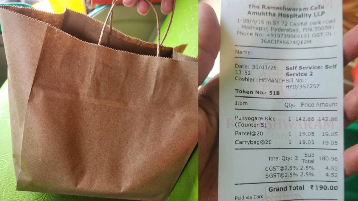 ಐದು ಸ್ಟಾರ್ ಹೋಟೆಲ್‌ನಲ್ಲೂ ಇಲ್ಲದ ದರ - ರಾಮೇಶ್ವರಂ ಕೆಫೆ ವೈರಲ್ ಬಿಲ್ ಕಂಡು ಶಾಕ್ ಆದ ನೆಟ್ಟಿಗರು!!