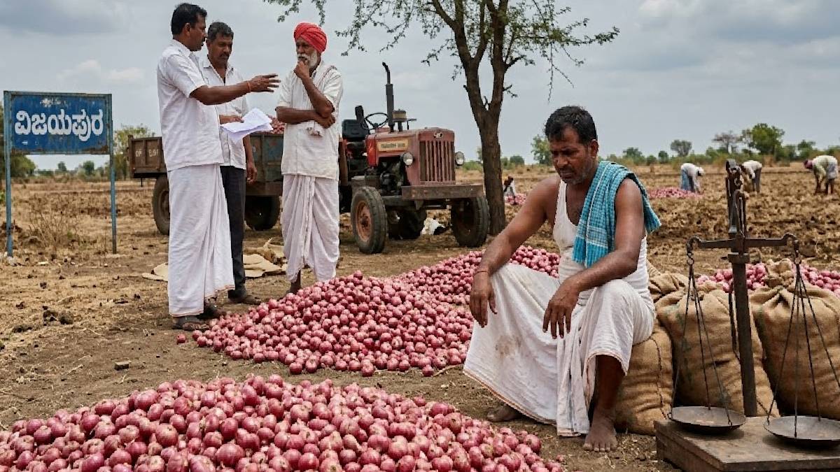 ಪಾತಾಳಕ್ಕೆ ಕುಸಿದ ಈರುಳ್ಳಿ ಬೆಲೆ - ರೈತನ ಕಣ್ಣಲ್ಲಿ ನೀರು ತರಿಸಿದ ಬೆಲೆ ಕುಸಿತ!!