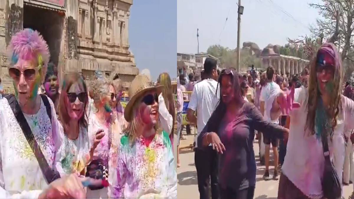 ಬಹಳ ದಿನಗಳ ಬಳಿಕ ಹೆಚ್ಚಿನ ಸಂಖ್ಯೆಯಲ್ಲಿ ಹಂಪಿಗೆ ಬಂದ ವಿದೇಶಿಗರು - ಹೋಳಿ ಹಬ್ಬದಲ್ಲಿ ಕುಣಿದು ಕುಪ್ಪಳಿಸಿದ ಯುವತಿಯರು!!