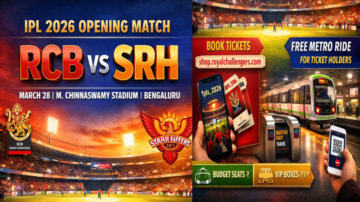 IPL 2026 RCB vs SRH Tickets: Booking Details, Expected Prices & Free Metro Travel Explained