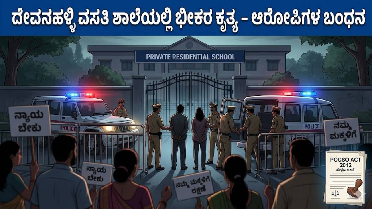 ದೇವನಹಳ್ಳಿಯ ವಸತಿ ಶಾಲೆಯಲ್ಲಿ ಮಕ್ಕಳ ಮೇಲೆ ದೌರ್ಜನ್ಯ - ಸಾಥ್ ನೀಡಿದ ಪತ್ನಿ ಅರೆಸ್ಟ್!!