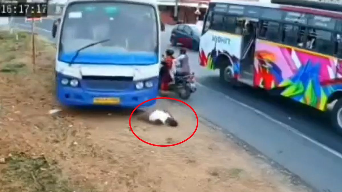 Salem CCTV Accident: Govt Bus Runs Over Goat Herder in Muthunaickpatti