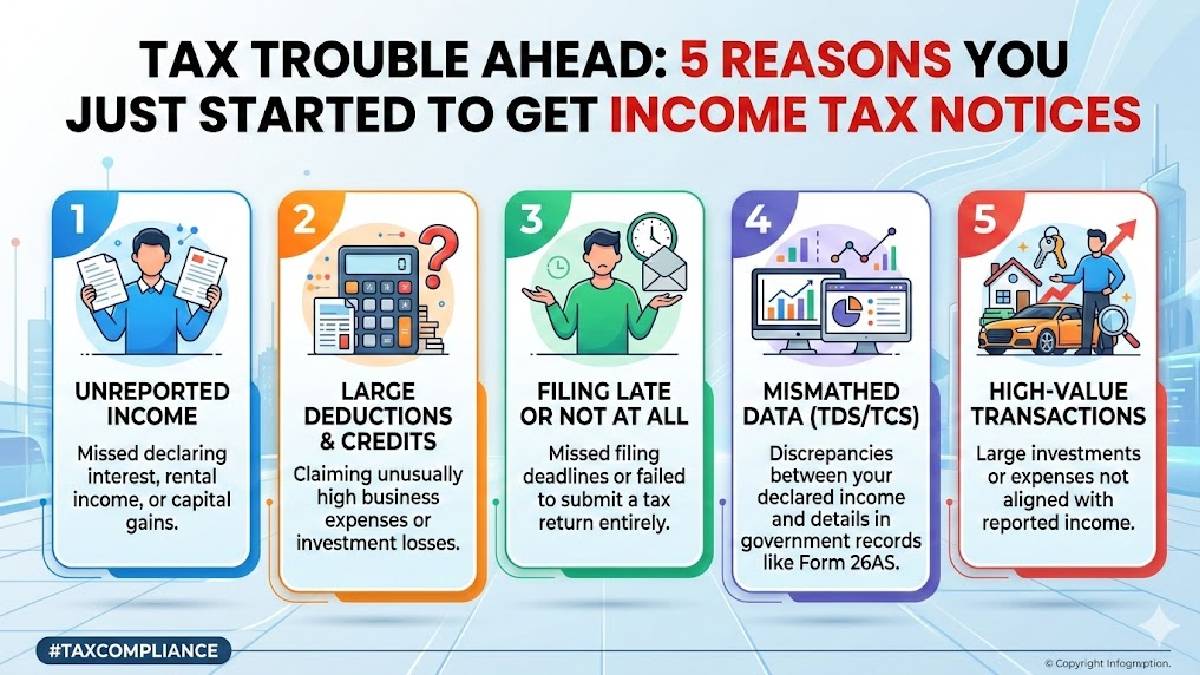 Tax Trouble Ahead: 5 Reasons You Just Started to Get Income Tax Notices