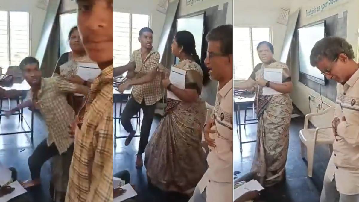 ಶಾಲಾ ಶಿಕ್ಷಕನ ಮೇಲೆಯೇ ಮನಬಂದಂತೆ ಕೈ ಮಾಡಿದ ವಿದ್ಯಾರ್ಥಿ - ಈ ದೃಶ್ಯ ನೋಡಿ ಬೆಚ್ಚಿಬಿದ್ದ ಜನತೆ!!