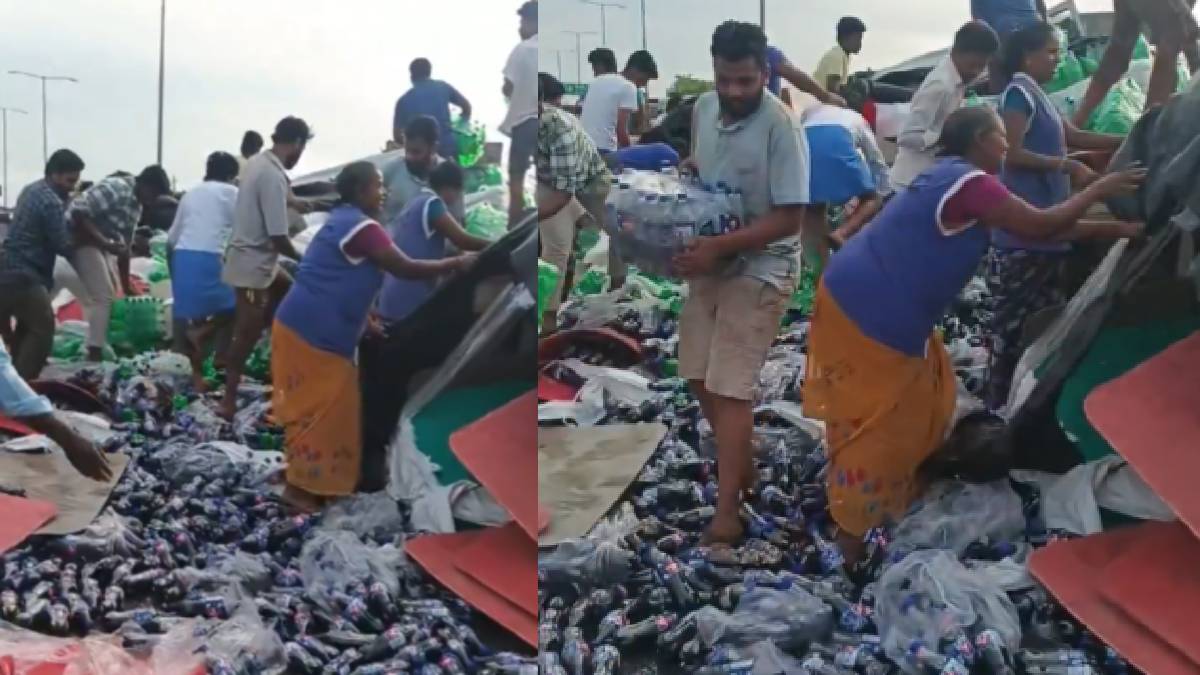 The Truck Accident Turns Into Looting: Soft Drinks Stolen in Andhra Pradesh