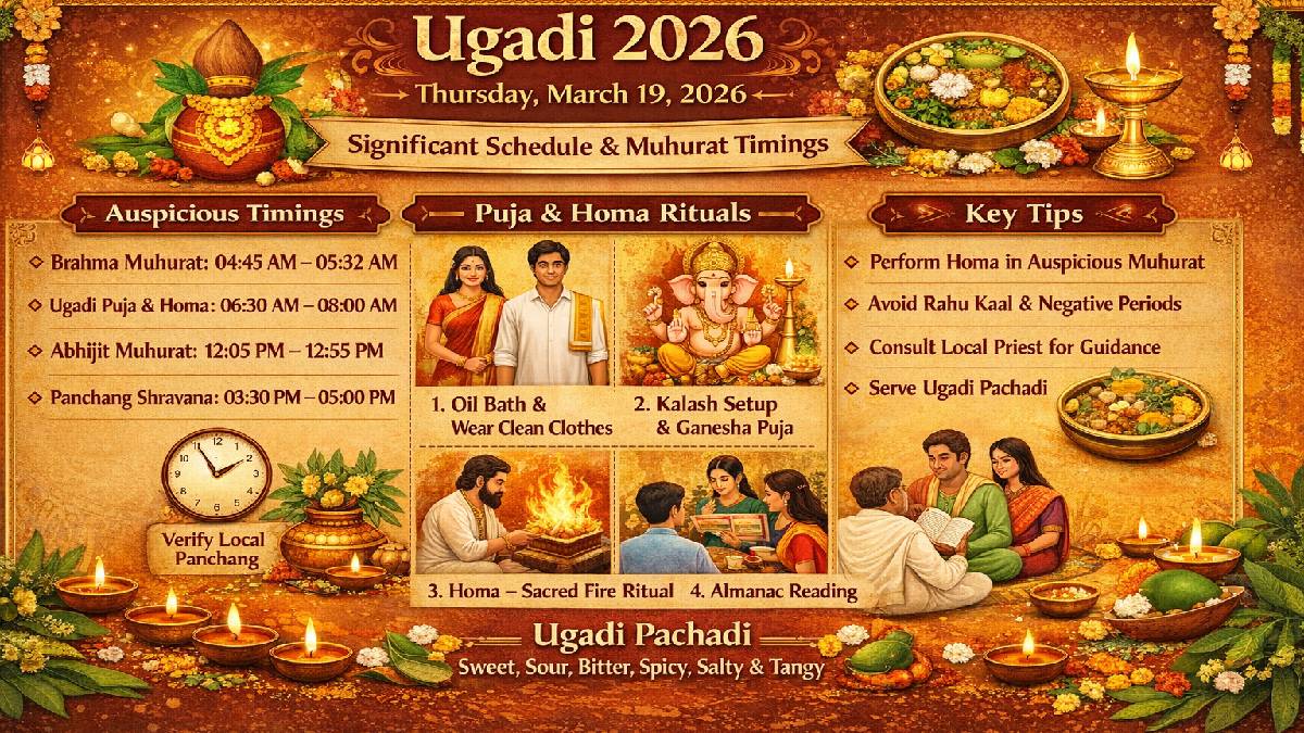 Ugadi 2026: Puja, Murti Puja, and Uddhatana Homa Muhurat