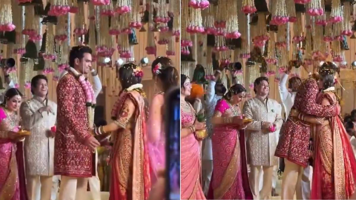 ತೆಂಡೂಲ್ಕರ್ ಮನೆಯಲ್ಲಿ ಮದುವೆ ಸಂಭ್ರಮ - ಸಾನಿಯಾ ಕೈಹಿಡಿದ ಅರ್ಜುನ್; ಅದ್ಧೂರಿ ವಿವಾಹದ ವಿಡಿಯೋ!!