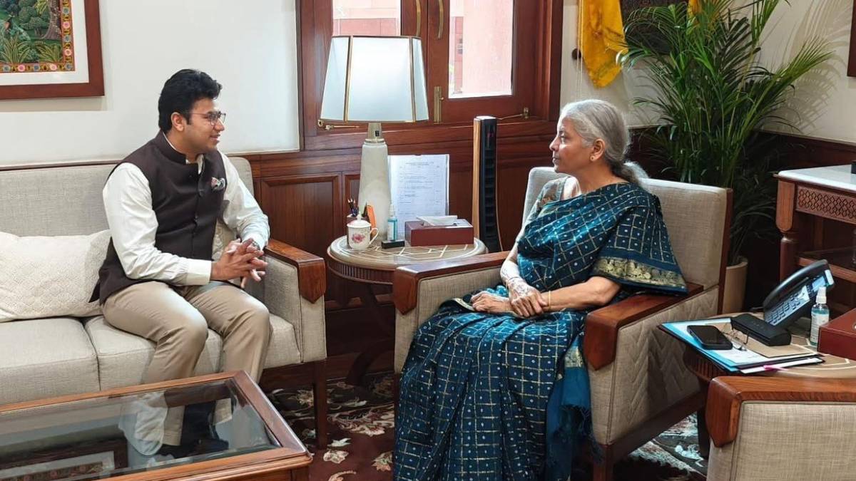 ತೇಜಸ್ವಿ ಸೂರ್ಯ – ನಿರ್ಮಲಾ ಸೀತಾರಾಮನ್ ಭೇಟಿ;