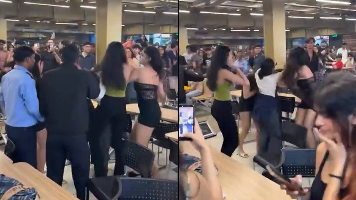 ಶ್ರೀಮಂತ ವಿದ್ಯಾರ್ಥಿನಿಯರ ಜಗಳ ವೈರಲ್; | Photo Credit: X@mujifren