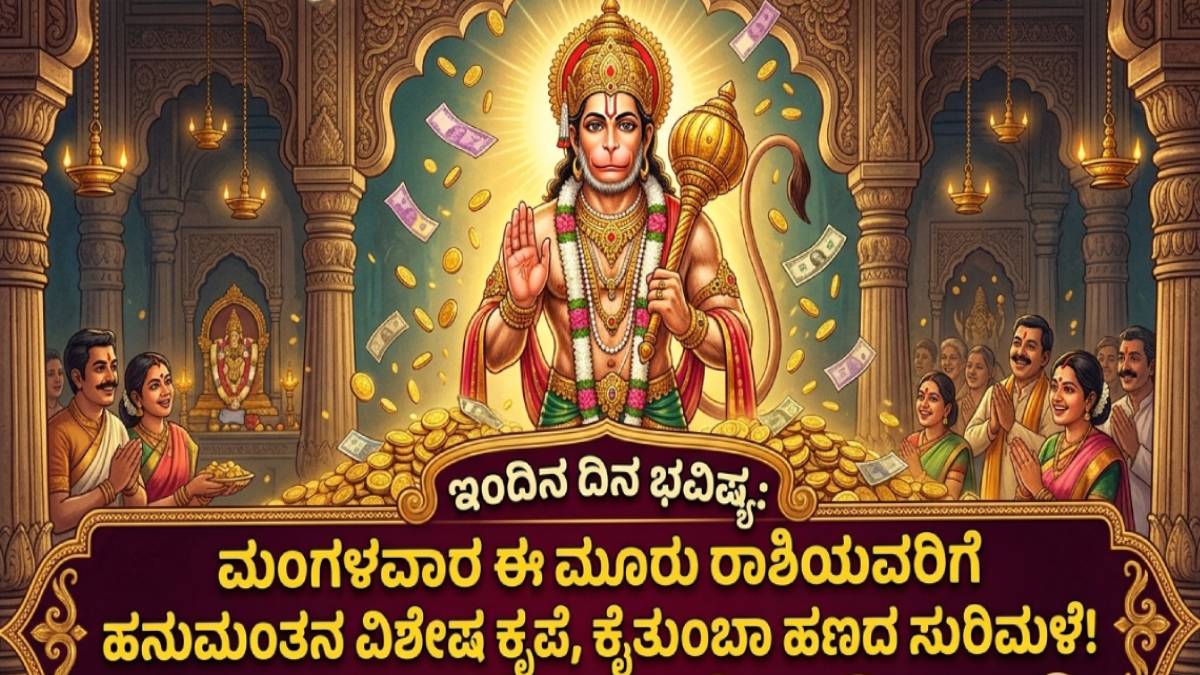 ಇಂದಿನ ದಿನ ಭವಿಷ್ಯ: ಈ ಮೂರು ರಾಶಿಯವರಿಗೆ ಆಂಜನೇಯನ ವಿಶೇಷ ಕೃಪೆಯಿಂದ ಕೈತುಂಬಾ ಹಣದ ಸುರಿಮಳೆ ಬರಲಿದೆ!!