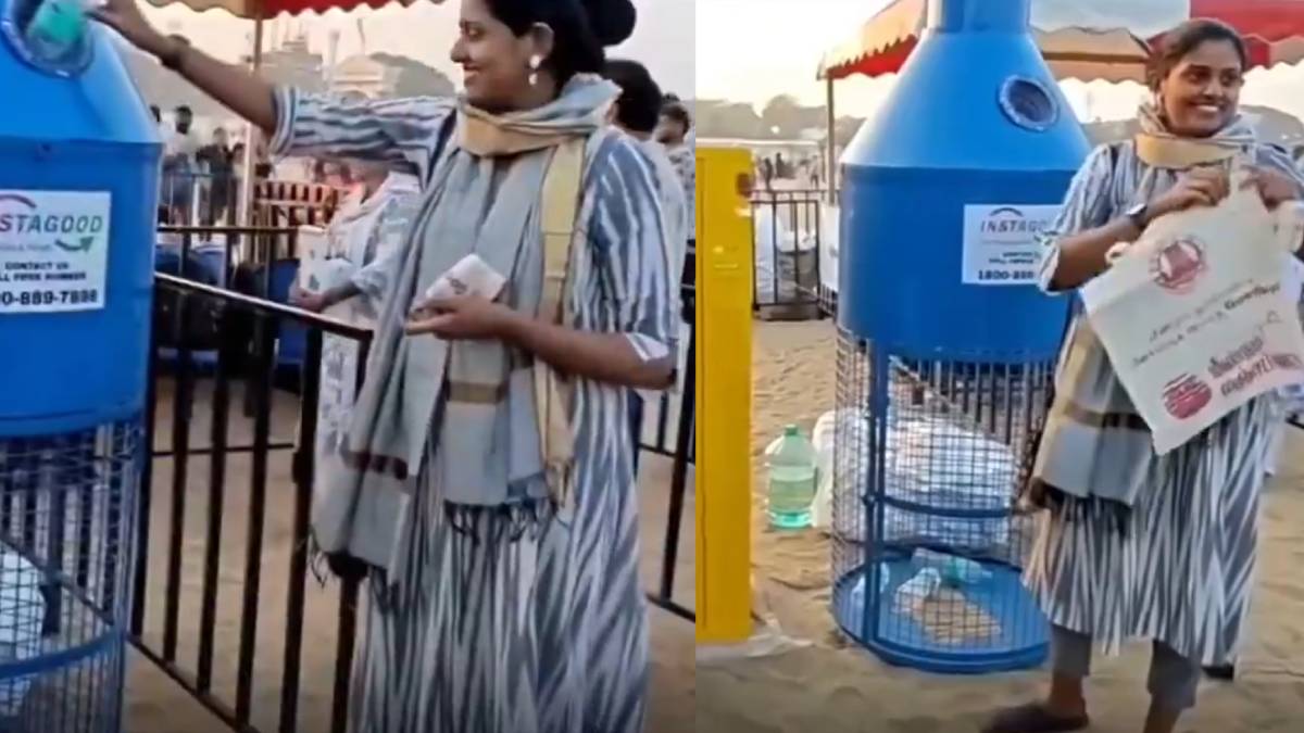 ಮರೀನಾ ಬೀಚ್‌ಗೆ ಹೋದರೆ ಪ್ಲಾಸ್ಟಿಕ್ ಬಾಟಲಿ ಕೊಡಿ, ಪರಿಸರ ಸ್ನೇಹಿ ಬ್ಯಾಗ್ ಪಡೆಯಿರಿ!! ವಿಡಿಯೋ ವೈರಲ್;