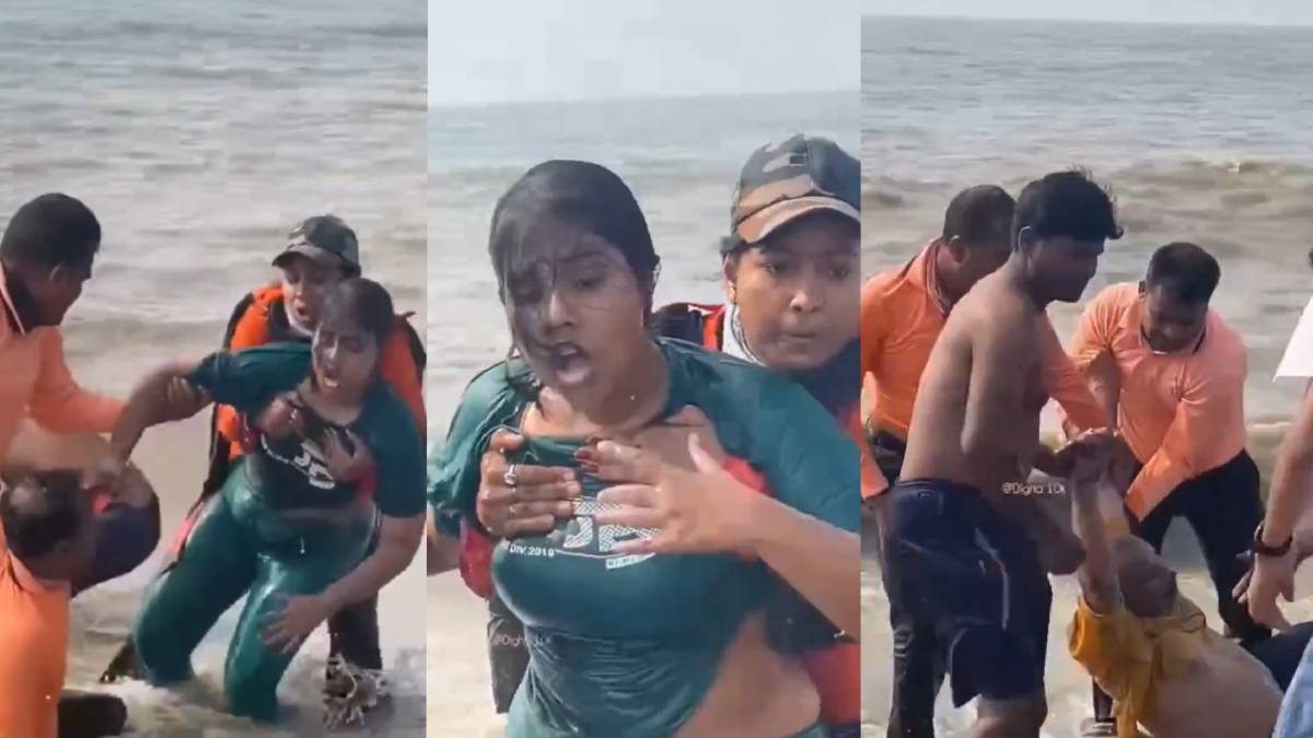 ಅಲೆಗಳ ಅಬ್ಬರಕ್ಕೆ ಸಿಲುಕಿದ ಘಟನೆ: ಸಿನೆಮಾ ಸ್ಟೈಲ್‌ನಲ್ಲಿ ಜೀವ ಉಳಿಸಿದ ಲೈಫ್‌ಗಾರ್ಡ್‌ಗಳು!! ಭಯಾನಕ ವಿಡಿಯೋ ಇಲ್ಲಿದೆ;