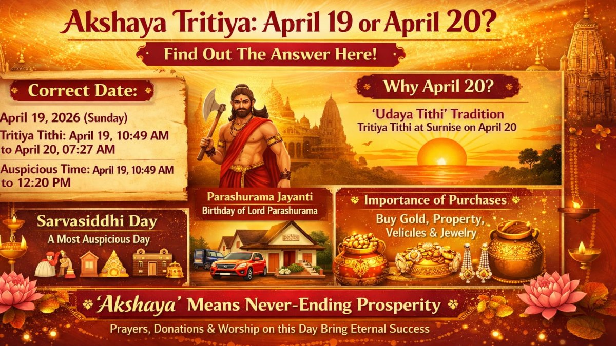 Akshaya Tritiya 2026: Is the Festival on April 19 or 20? Here’s the Exact Muhurat Explained