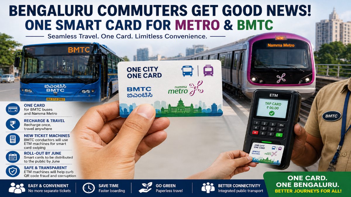 Bengaluru to Launch Unified Smart Card for Metro and BMTC Buses by June