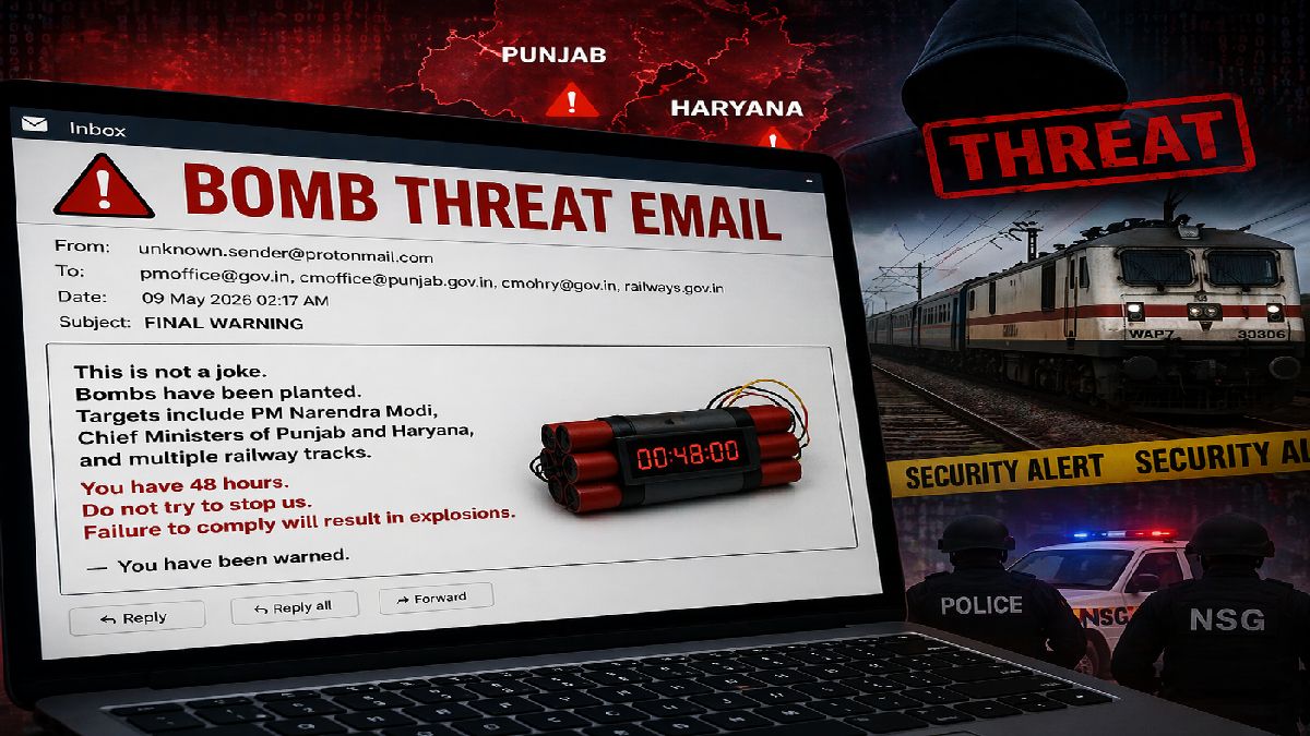 Bomb Threat Email Targets PM Narendra Modi, Chief Ministers, and Railway Tracks in Punjab and Haryana