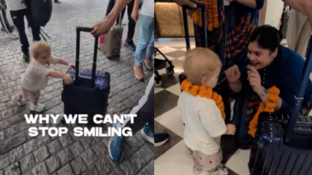 Jos Buttler’s son Charlie helps Gujarat Titans coach Ashish Nehra with luggage