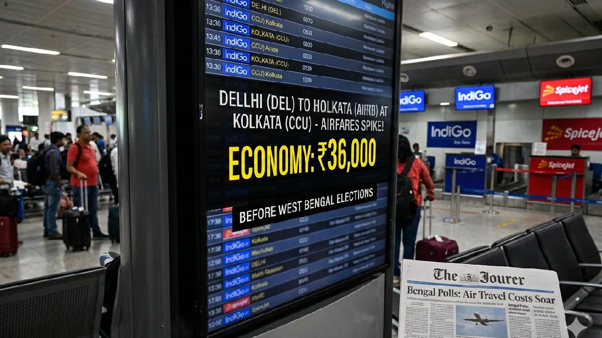 Delhi to Kolkata Airfares Spike to ₹36,000 Before West Bengal Elections