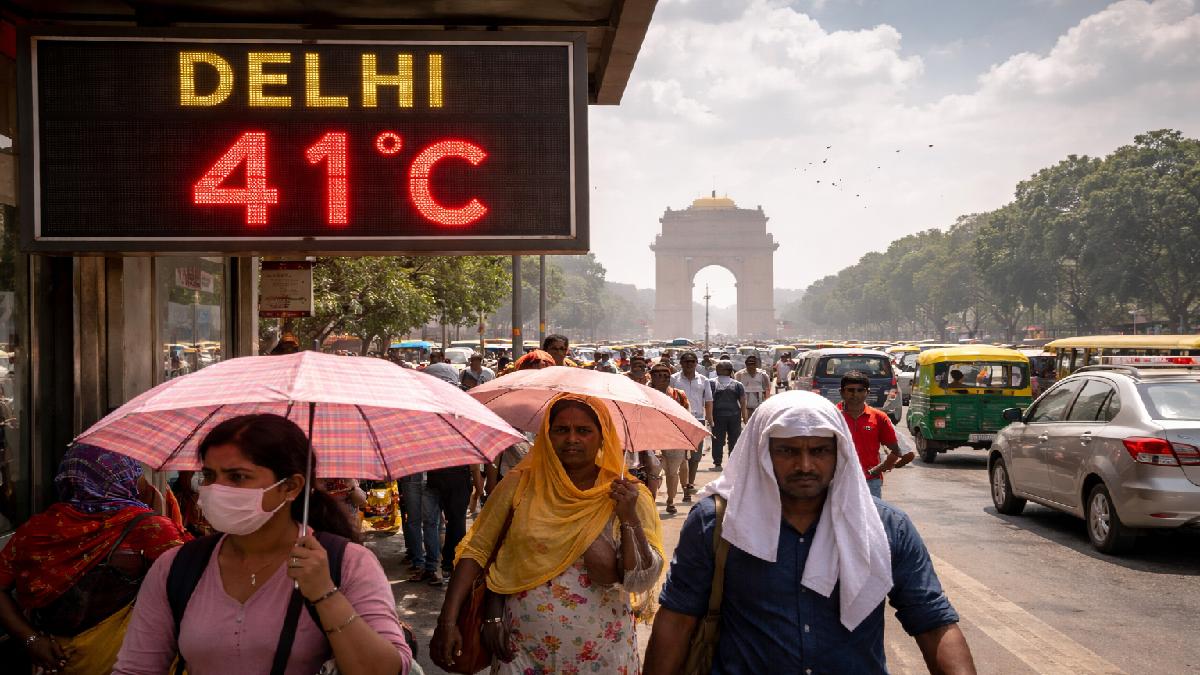 Delhi Weather Today: Temperature Nears 41°C Despite Cloud Cover