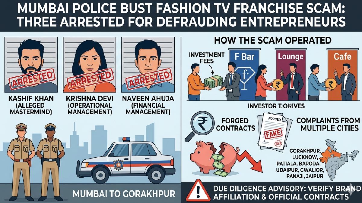 Fashion TV Franchise Scam: Three Arrested in Mumbai for Defrauding Entrepreneurs