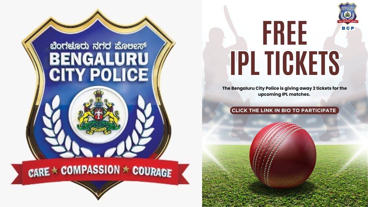Bengaluru Police’s ‘Free IPL Tickets’ Post Turns Out to Be Cyber Safety Awareness Prank