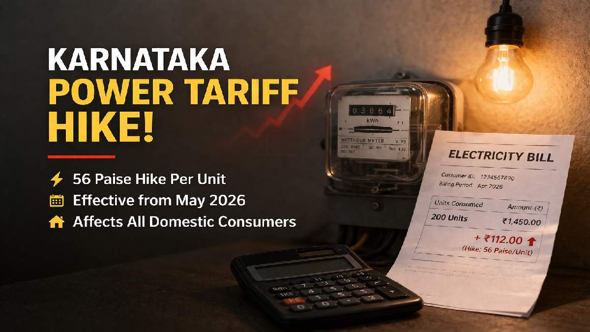 Karnataka Power Tariff Hike: KERC Increases Electricity Charges by 56 Paise Per Unit from May