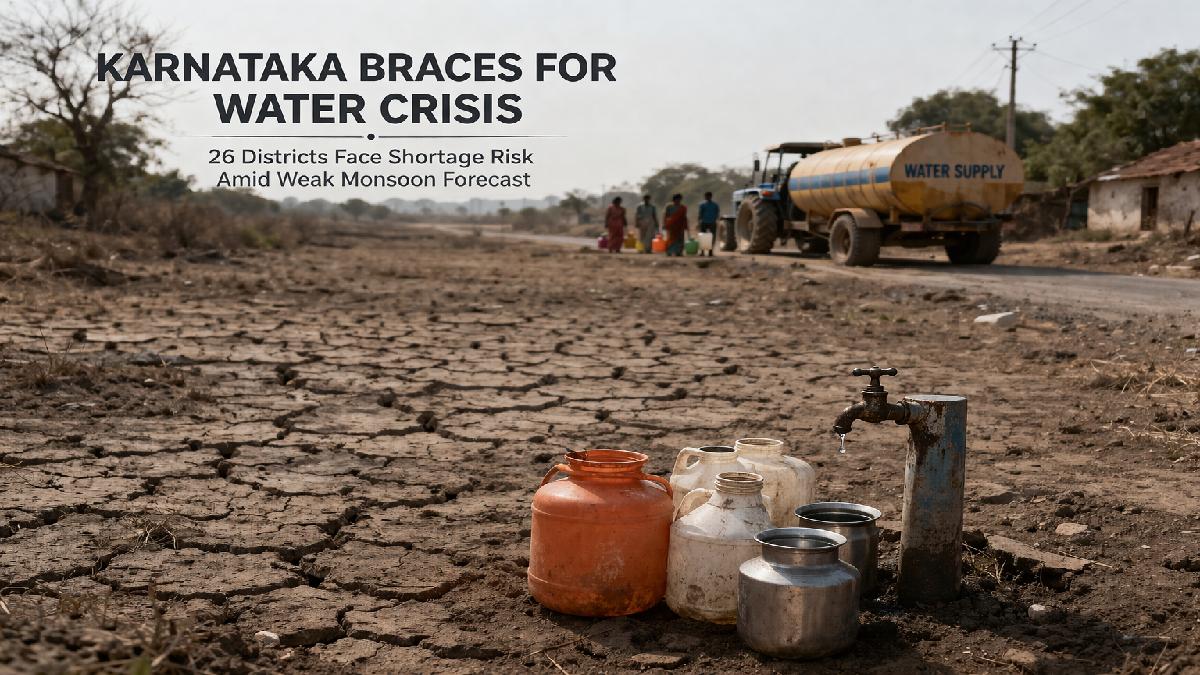 Karnataka Braces for Water Crisis as Weak Monsoon Forecast Raises Alarm in 26 Districts