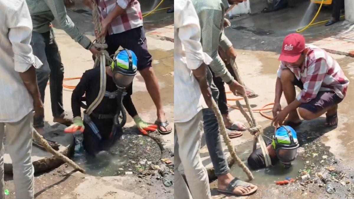 Manual Scavenging | Photo Credit: https://x.com/MissionAmbedkar