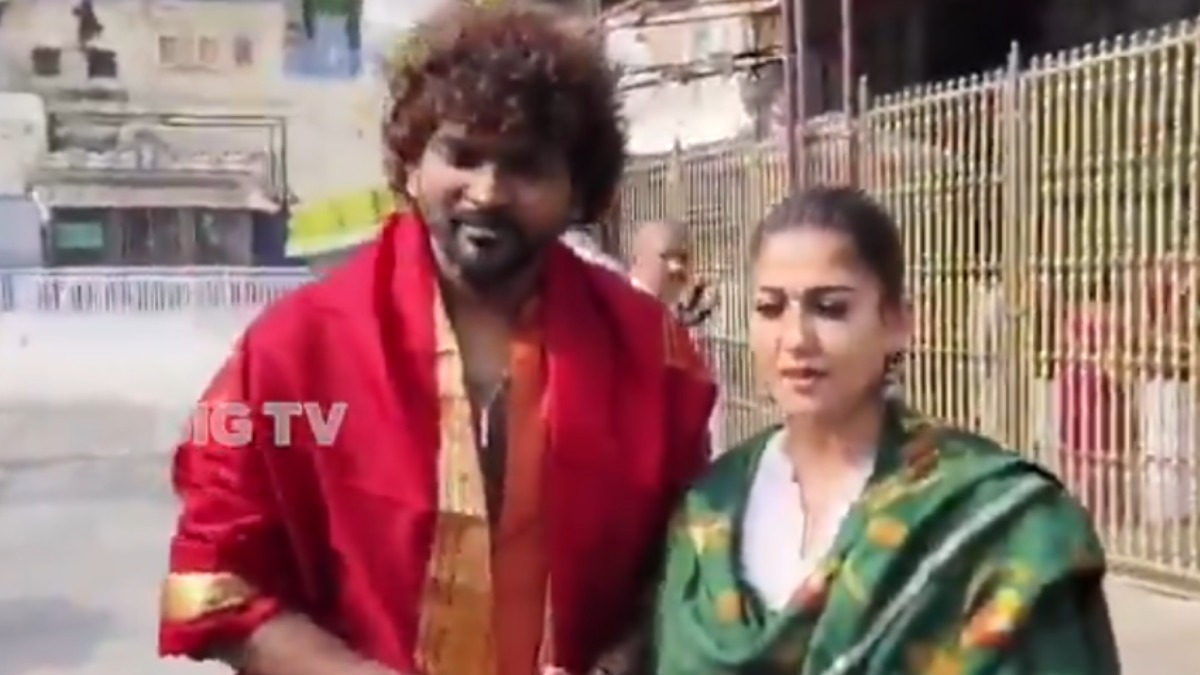 Actress Nayanthara and her husband Vignesh Shivan visited Tirumala Temple
