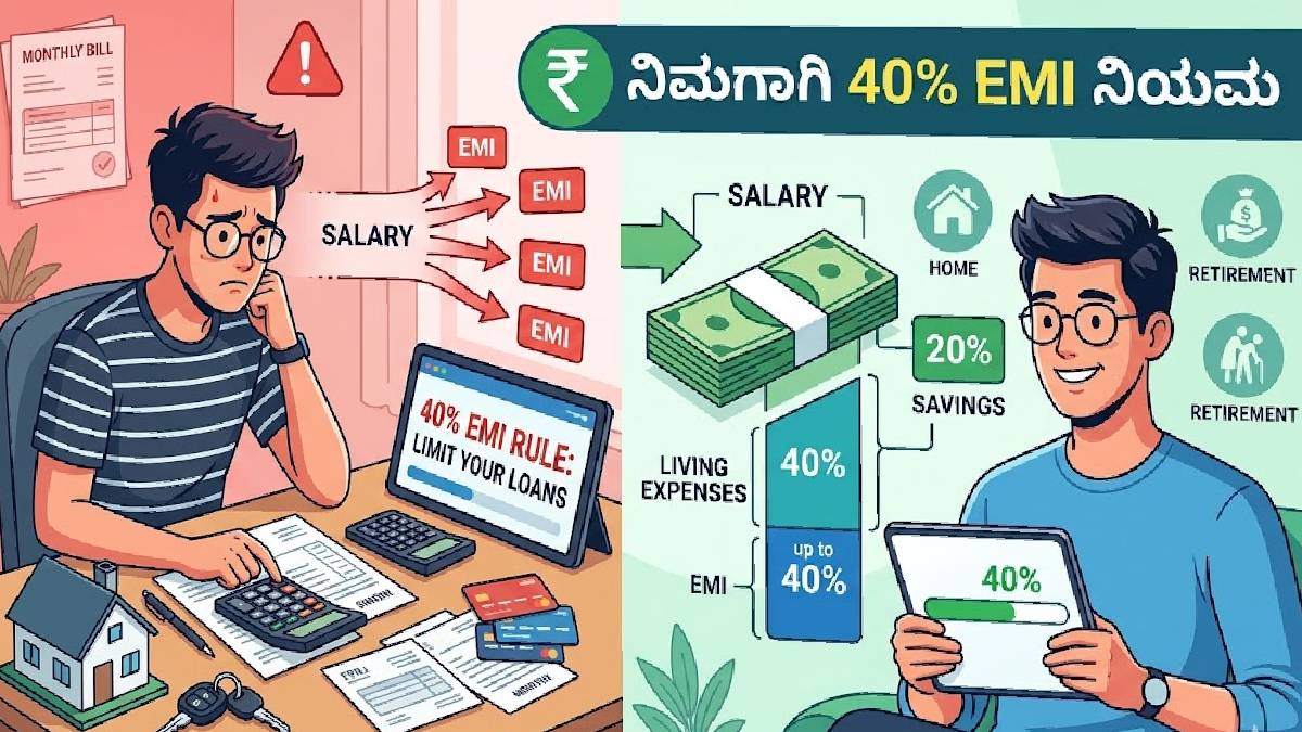 ಸಾಲದ ಸುಳಿಯಿಂದ ಪಾರಾಗಬೇಕೇ? ಹಾಗಿದ್ದರೆ ಈ '40% ಇಎಂಐ ನಿಯಮ' ತಪ್ಪದೇ ತಿಳಿಯಿರಿ!!